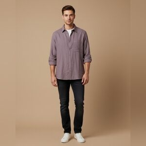 $60 Mode of One Mens Relaxed Long-Sleeve Shirt